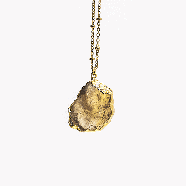 Collier avec pierre naturelle sertie