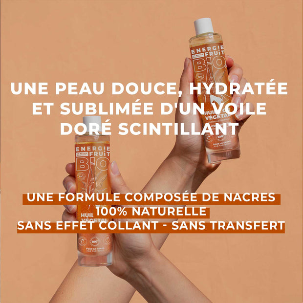 Huile corps pailletée bio