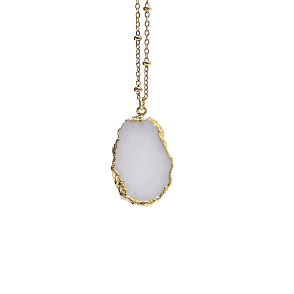 Collier avec pierre naturelle sertie