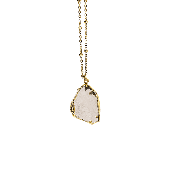 Collier avec pierre naturelle sertie