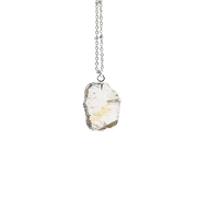 Collier avec pierre naturelle sertie