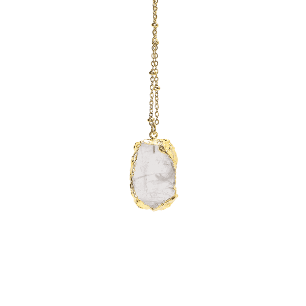 Collier avec pierre naturelle sertie