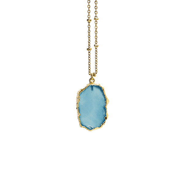 Collier avec pierre naturelle sertie